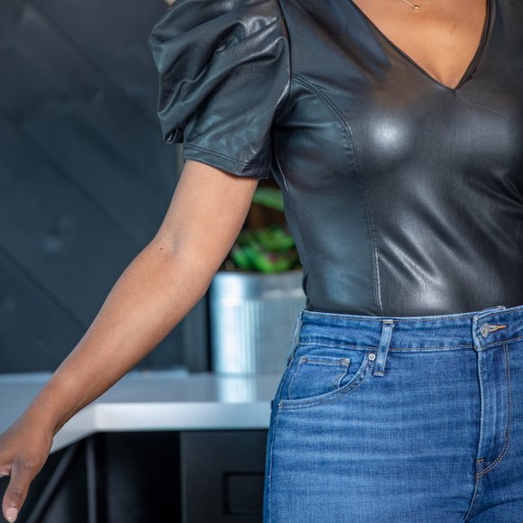 Kiwi's Boutique Catiya Faux Leather Bodysuit - Picture 3 of 3